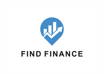 financial location logo design vector silhouette illustration