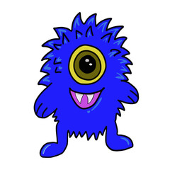 Vector illustration, cute cartoon monster