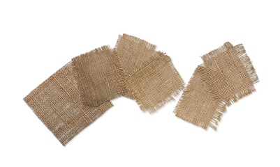 Old burlap dark fabric napkin piece