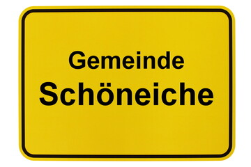 Illustration eines Ortsschildes der Gemeinde Schöneiche in Brandenburg