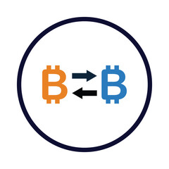 Bitcoin, digital currency, exchange, bitcoin exchange, cryptocurrency exchange icon