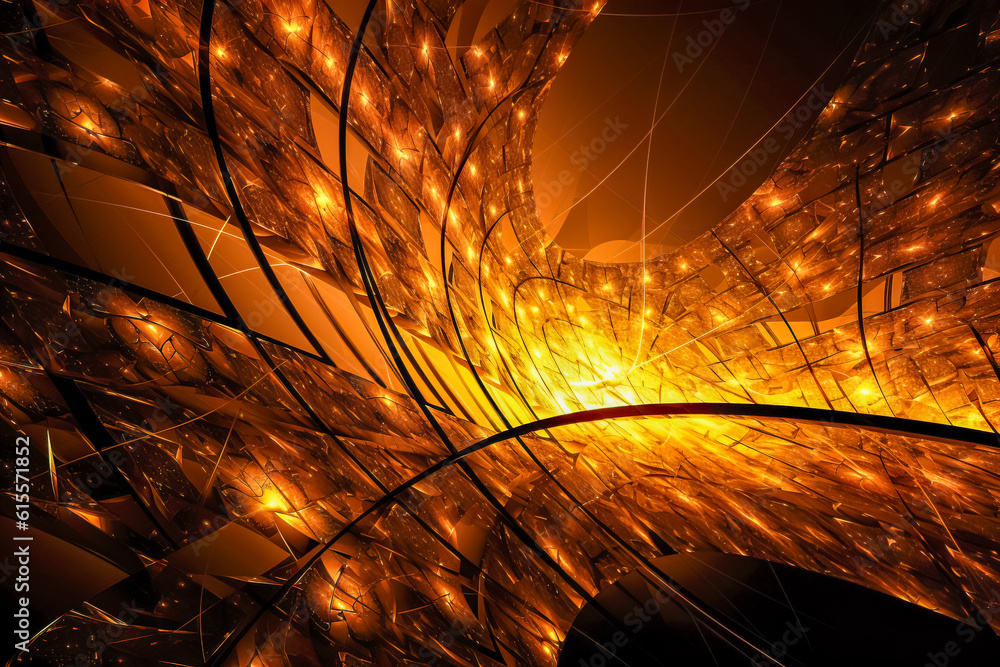 Poster abstract fractal. fractal art background for creative design. generative ai
