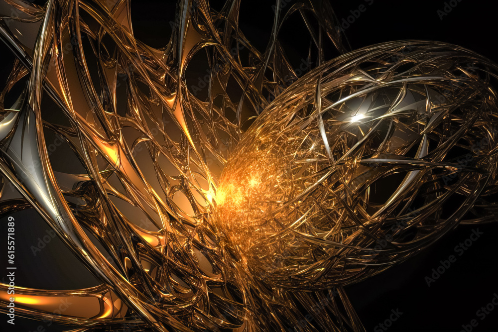 Poster abstract fractal. fractal art background for creative design. generative ai