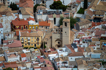 City view from Medieval castle of Santa Catalina in sunny day in Jaen, Spain on April 6, 2023
