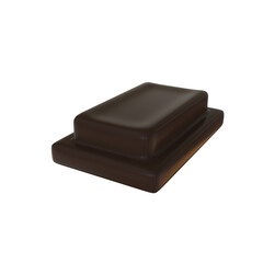 dark chocolate bar 3d illustration render isolated icon