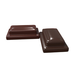 black chocolate bar dessert 3d illustration render isolated icon