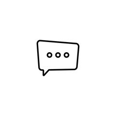Speech Cloud Bubble Line Flat Vector Icon on White Background. Chat Message Symbol for Web.