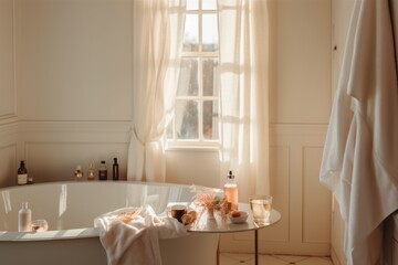 Luxury Bathroom Mock up Minimalist Product Backdrop Background Neutral Minimalist Simple Minimal Color, Beige, Tan, White