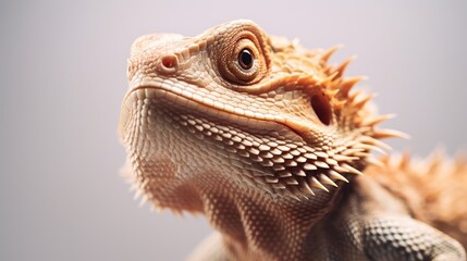 Fototapeta premium Bearded Dragon white background. Generative AI