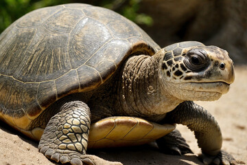 Naklejka premium closeup of a turtle, generative AI
