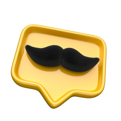 like mustache Fathers Day 3d render for composition