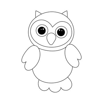 owl vector illustration coloring book outline
