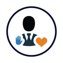 Charity heart, Heart, male user, love and health, Charity Heart Icon