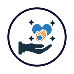together, hands, friendly, Gesture, hand, heart, donation charity volunteer help icon