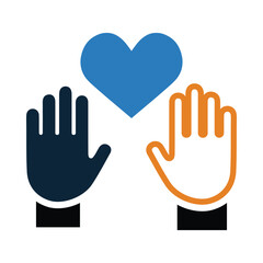 together, hands, friendly, Gesture, hand, heart, donation charity volunteer help icon