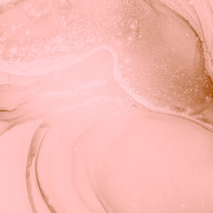 Fototapeta premium Alcohol Ink Pattern. Wet Art Print. Pink Marble