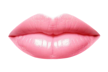 Fotobehang Pink lips isolated - Generative AI © mr_marcom