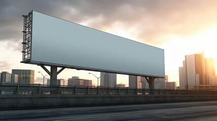 Obraz premium Large white blank billboard