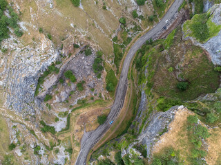 Cheddar gorge somerset england uk from the air drone