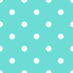 Blue and White Large Polka Dots Pattern Repeat Background