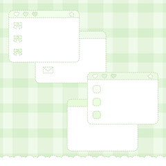 チェックのスクエア画面風グリーン壁紙☆