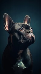 French bulldog close-up. Generative AI