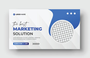 Editable corporate YouTube thumbnail template and business video thumbnail design	