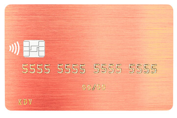 Debit card closeup on transparent background