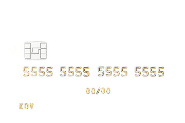 Debit card closeup on transparent background