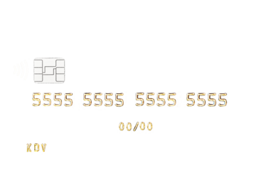 Debit card closeup on transparent background