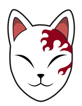 Demon,Slayer kimetsu  mask  ,japanese   isolated  background 