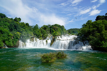 scenic waterfall in krka national park