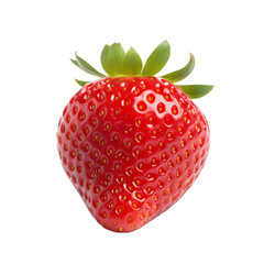 Red Strawberry isolated on white background with clipping path. Full Depth of field. Focus stacking. PNG. Generative AI