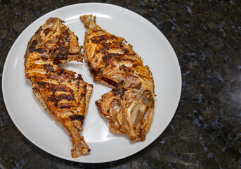 Clean and seasoned Peroá fish (Balistes capriscus) . Typical fish from the coast of Espírito Santo (Capixaba) Brazil, known as 