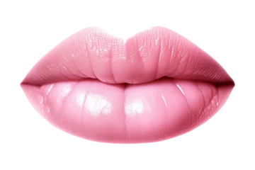 Fotobehang Pink lips isolated - Generative AI © mr_marcom