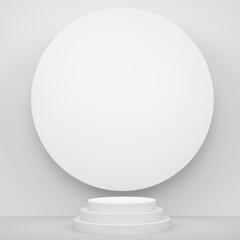 Abstract scene or podium for product showcase on monochrome background.