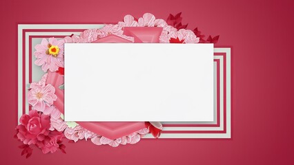 ai generated blank pink flower frame vector