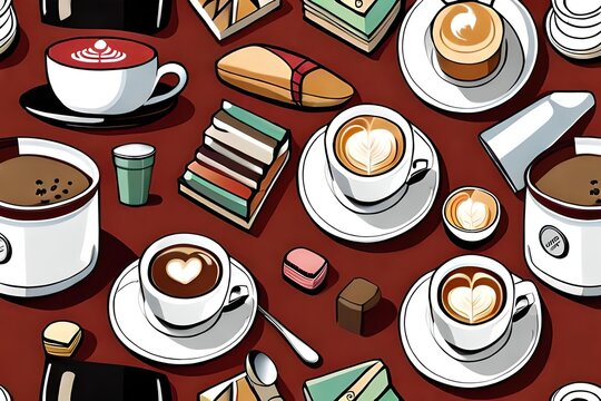 ai generated caf&eacute; vector image collection  
