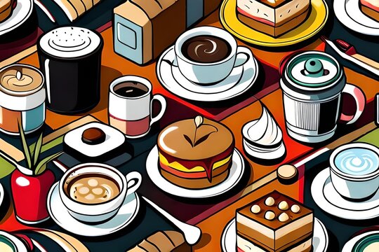 ai generated caf&eacute; vector collection