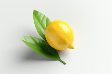 fresh lemon resting on a vibrant green leaf