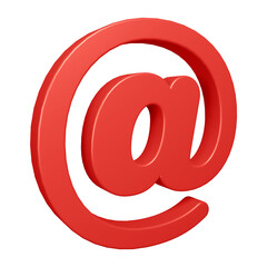 Fototapeta premium Red email or at symbol design in 3d rendering