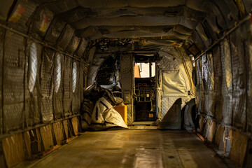 Interior of empty Chinook Helicopter