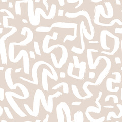 Marker drawn scribble abstract seamless pattern. Childish drawing. Hand draws calligraphy swirls for background. Curly brush strokes, marker scrawls as graphic design wallpaper.