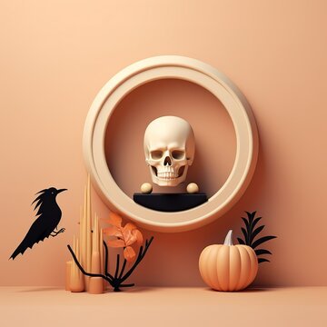 Halloween In Modern, Minimal Style. Cartoon Charachter