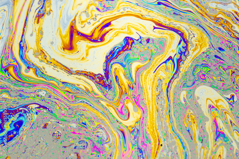 Wall mural psychedelic multicolored background abstract. rainbow colors. patterns background. photo macro shot 