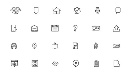 Data analysis icon set vector illustration with editable stroke thin line. Data analysis, data mining, processing, statistics, optimization, and monitoring