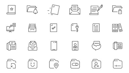 Data analysis icon set vector illustration with editable stroke thin line. Data analysis, data mining, processing, statistics, optimization, and monitoring