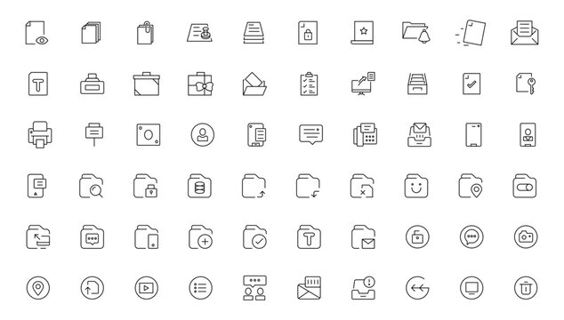 Data analysis icon set vector illustration with editable stroke thin line. Data analysis, data mining, processing, statistics, optimization, and monitoring