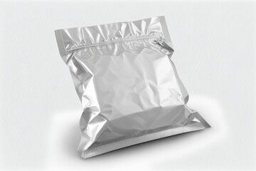 silver foil bag on a white background. Generative AI