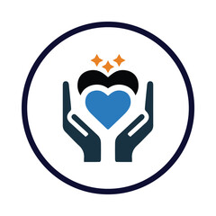 heart, hand, care, Hand holding a heart icon